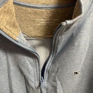 Blue men’s Vineyard Vines 1/4 zip performance shirt